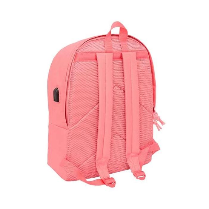 Mochila doble para portatil 15,6"+usb f.c.barcelona chica coral 31x44x18 cm 1