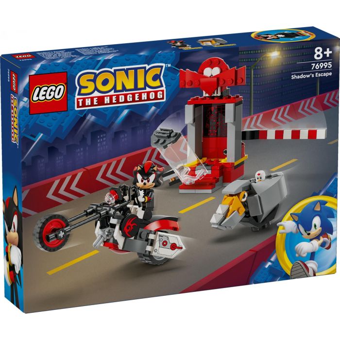LEGO 76995 Huida de Shadow The Hedgehog Sonic - Set de Juguetes con Cámara de Estasis, RhinoBot y Moto, ideal para Niños +8 Años 9