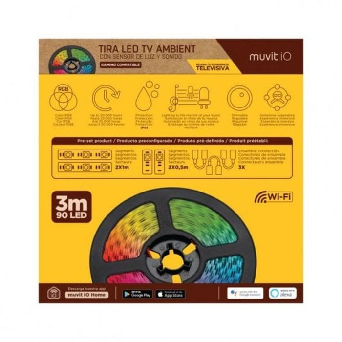muvit iO Tira LED USB WiFi TV RGB 3m con sensor ambiental y de sonido 2 muvit iO Tira LED USB WiFi TV RGB 3m con sensor ambiental y de sonido 2