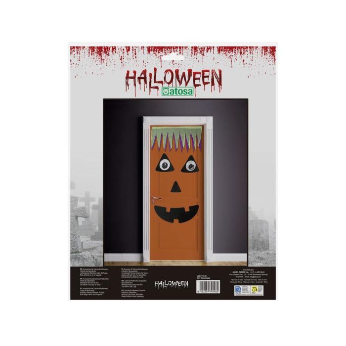 Set Decorativo De Puerta Calabaza Halloween 7 Piezas Con Flecos - Decoración Temática 2