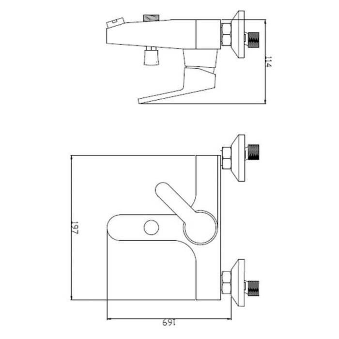 ROUSSEAU Grifo mezclador mecánico para baño y ducha Molen 1