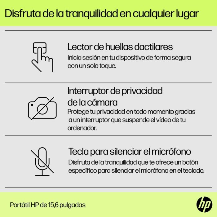 HP 15-fd0035ns Intel® Core™ i3 i3-N305 Portátil 39,6 cm (15.6") Full HD 8 GB DDR4-SDRAM 256 GB SSD Wi-Fi 6E (802.11ax) Windows 11 Home Blanco 5