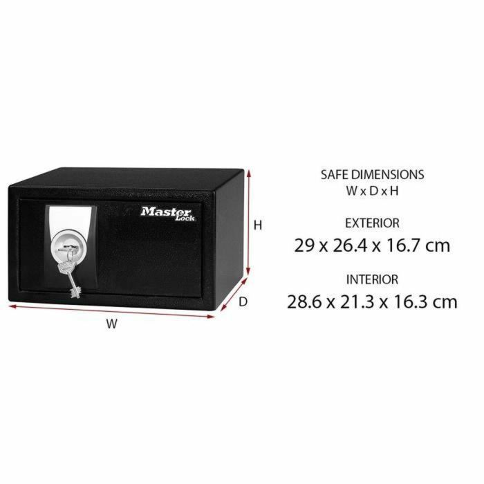 Master Lock Caja fuerte con llave de acero sólido 9.9 L con 2 pasadores de acero y sistema de doble broca, protección antirrobo. 3 Master Lock Caja fuerte con llave de acero sólido 9.9 L con 2 pasadores de acero y sistema de doble broca, protección antirrobo. 3