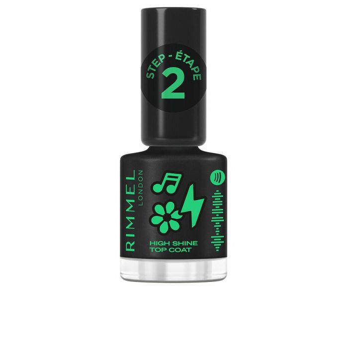 Rimmel London SUPER GEL Top Coat Esmalte de Uñas Efecto Gel Manicura Profesional Larga Duración Brillo sin Lámpara UV 12 ml