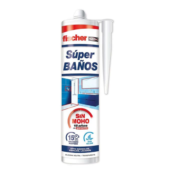 Super baños silicona blanca antimoho sin olor 280 ml 563064 fischer