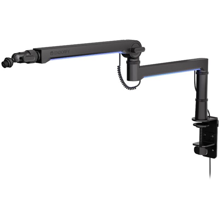 ENDORFY Mikrofonhalterung Broadcast Low Profile RGB Boom Arm (schwarz. fr Mikrofone bis 2kg. LED-Hintergrundbeleuchtung) 1