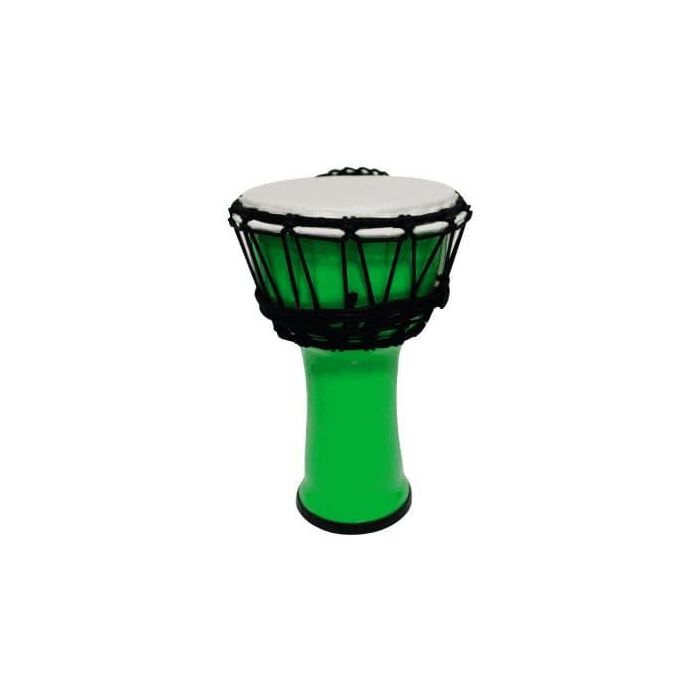 TANGA Djembe de 7" de PVC, Plástico, Color Verde Fluorescente