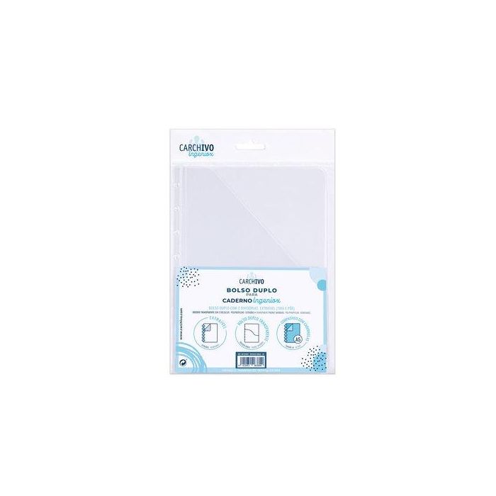 Dosier Con Doble Bolsa Carchivo Ingeniox Pp A5 Transparente (Set de 25)