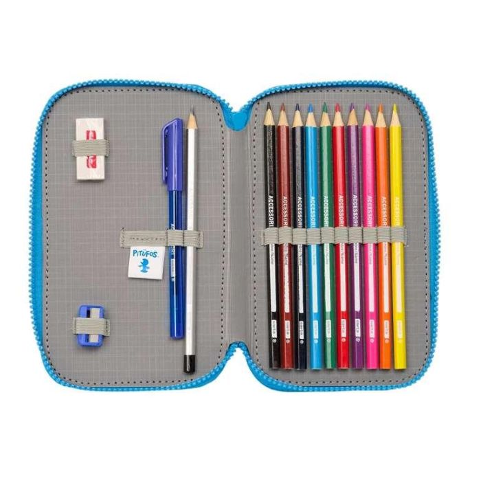 Plumier Doble Los Pitufos Azul Azul cielo 12.5 x 19.5 x 4 cm (28 piezas) 2 Plumier Doble Los Pitufos Azul Azul cielo 12.5 x 19.5 x 4 cm (28 piezas) 2