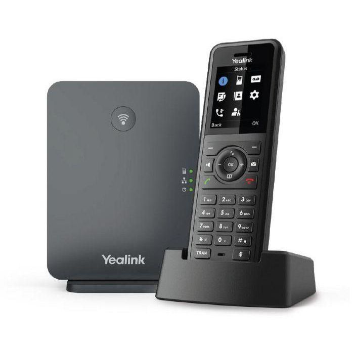 Yealink W77P Teléfono IP Inalámbrico DECT Resistente IP54 con Autocontestador, Pantalla Color y PoE