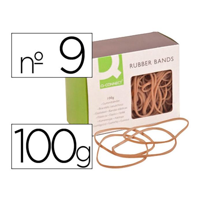 Q-connect Gomillas Elásticas de Caucho, Número 9, 100g, 90 x 2 mm - Alta Calidad y Resistencia 0 Q-connect Gomillas Elásticas de Caucho, Número 9, 100g, 90 x 2 mm - Alta Calidad y Resistencia 0