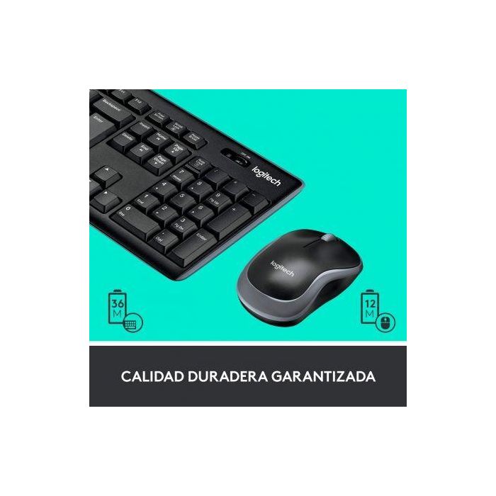 Logitech Combo Teclado/Ratón Inalámbrico Multimedia MK270 920-004513 - Diseño Ergonómico y Largo Alcance 2