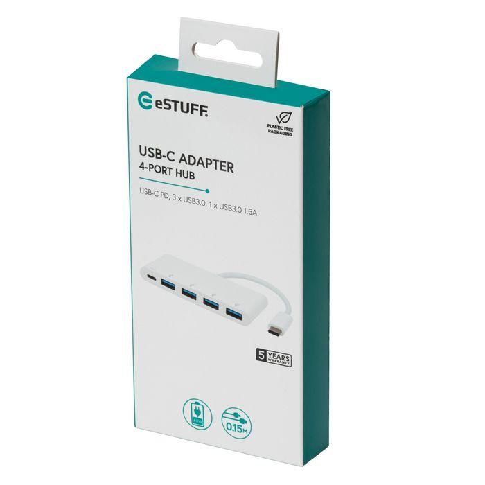 eSTUFF Hub de Carga USB-C a 4 Puertos USB 3.0 con Puerto de Carga USB-C para Portátil, Tablet y Dispositivos Compatibles 2 eSTUFF Hub de Carga USB-C a 4 Puertos USB 3.0 con Puerto de Carga USB-C para Portátil, Tablet y Dispositivos Compatibles 2