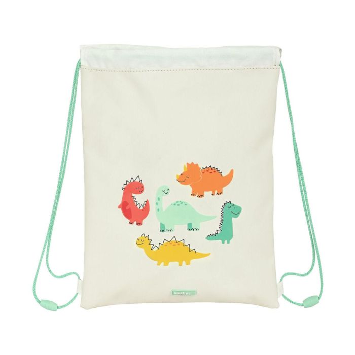 Bolsa Mochila con Cuerdas Safta Dinos Crema 0 Bolsa Mochila con Cuerdas Safta Dinos Crema 0