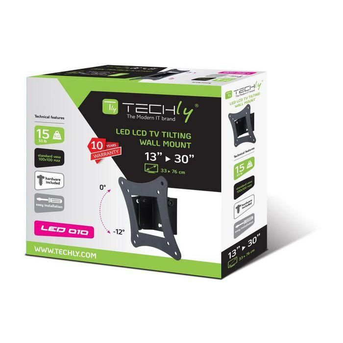 Techly Tilt Wall Support, 13-30", max 15 kg, VESA 100x100, black 1 Techly Tilt Wall Support, 13-30", max 15 kg, VESA 100x100, black 1