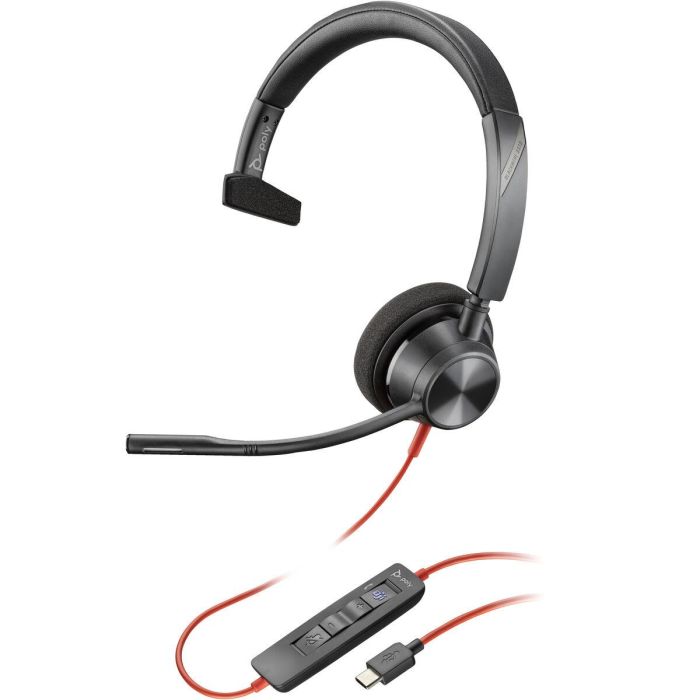 Auriculares Poly Monoaurales Blackwire 3310 Con Auriculares Poly Monoaurales Blackwire 3310 Con