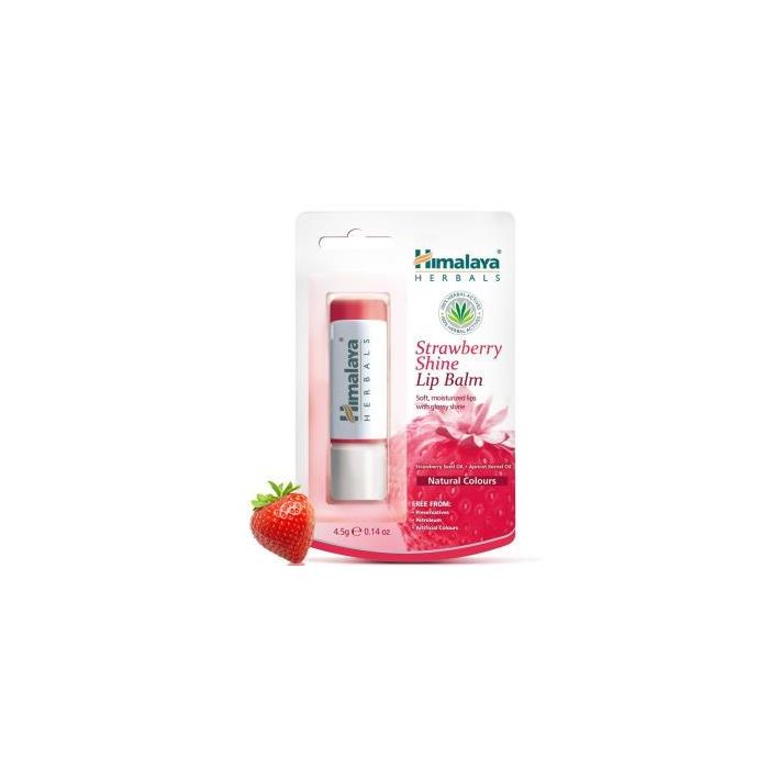 HIMALAYA Bálsamo Labial Brillo de Fresa Pack 12 Unidades x 4,5g - Hidratación y Protección Labial con Aceite de Semillas de Fresa y Albaricoque