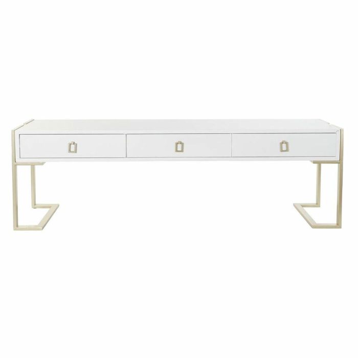 DKD Home Decor Mesa Centro Glam Blanco Dorado Madera Metal 3 Cajones Desmontable 150x36x48 cm 1 DKD Home Decor Mesa Centro Glam Blanco Dorado Madera Metal 3 Cajones Desmontable 150x36x48 cm 1
