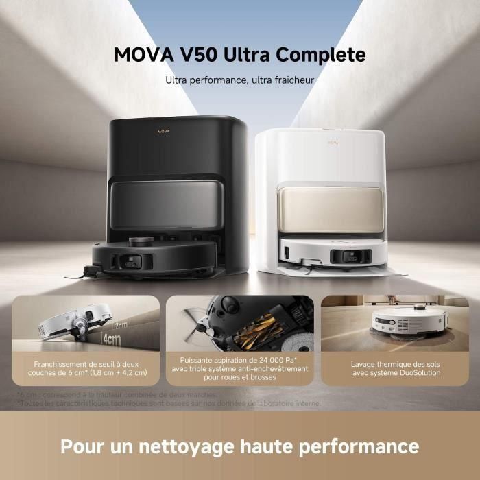Robot aspirador ultracompleto MOVA V50 - Potencia de 24.000 Pa - Limpieza térmica de suelos con sistema DuoSolution 1 Robot aspirador ultracompleto MOVA V50 - Potencia de 24.000 Pa - Limpieza térmica de suelos con sistema DuoSolution 1