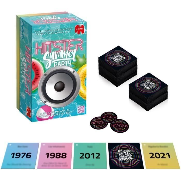 Dujardin DUJ1745793096015 Juego de Mesa Hitster Summer. De Ambientación para 2 o más jugadores, a partir de 16 años
