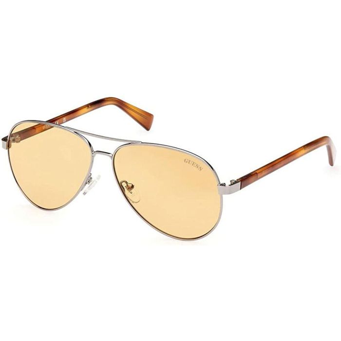 Guess Gafas Gafas de Sol Aviador GU8279 08E Unisex Montura Plateada Cristales Marrón 140 mm 8