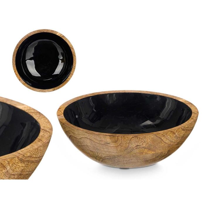 Plato Hondo 20 cm Madera Mango Negro - Giftdecor (12 Unidades) Plato Hondo 20 cm Madera Mango Negro - Giftdecor (12 Unidades)