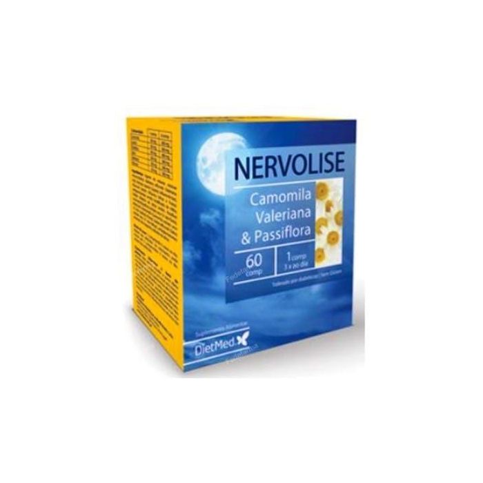 DIETMED Nervolise 60 Comprimidos con Valeriana, Pasiflora y Manzanilla | Suplemento Calmante Natural