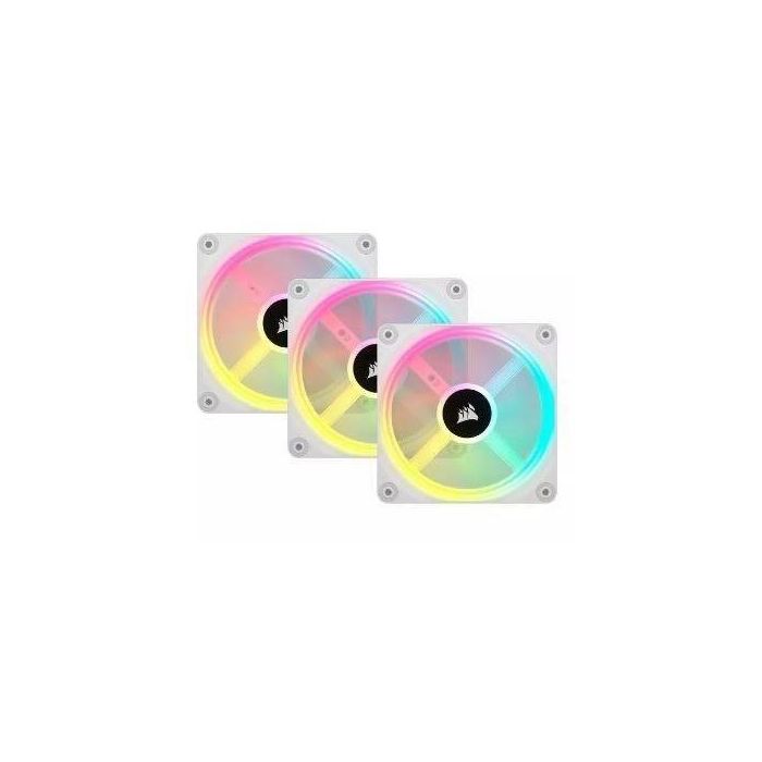 CORSAIR - Serie QX RGB - iCUE LINK QX120 RGB BLANCO - Ventilación de PC - 120 mm - Kit de inicio 2