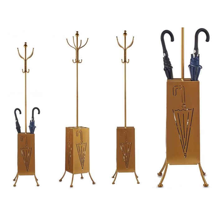 Perchero Paraguero Metal Cuadrado Dorado Giftdecor 34x188x34 cm Perchero Paraguero Metal Cuadrado Dorado Giftdecor 34x188x34 cm