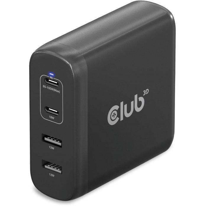 Club3D Ladegerät 2xUSB Typ C. 2xUSB Typ A. PD 100W. GaN retail 0 Club3D Ladegerät 2xUSB Typ C. 2xUSB Typ A. PD 100W. GaN retail 0