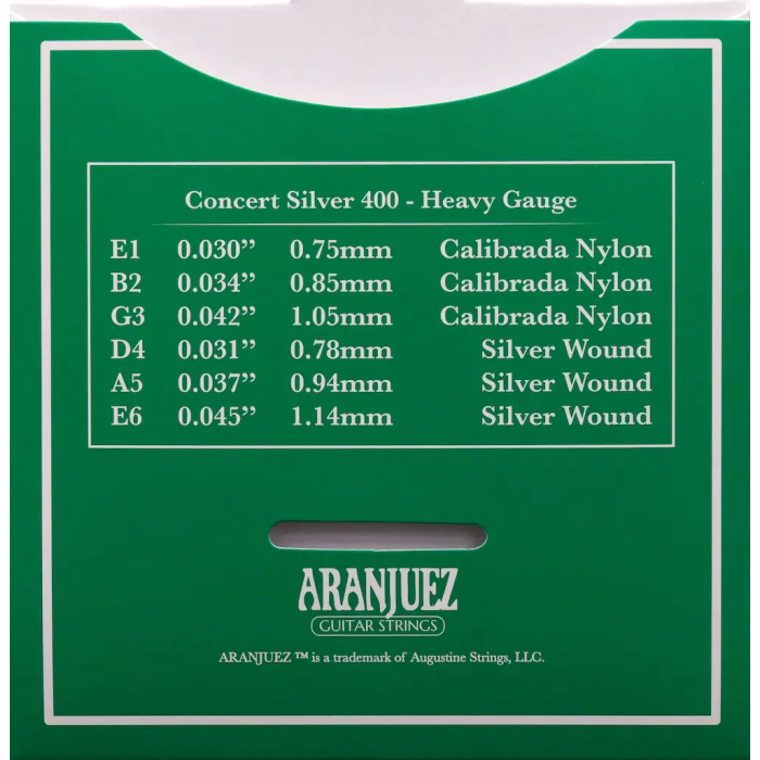 ARANJUEZ Clásica Nylon Concert Silver 400 - Juego de Cuerdas para Guitarra Tensión Alta 2