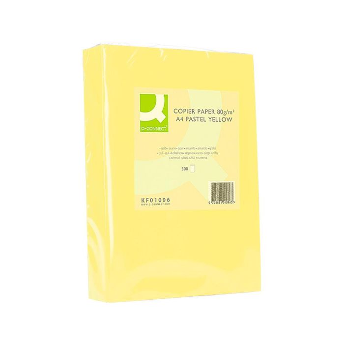 Papel Color Q-Connect Din A4 80 gr Amarillo Paquete De 500 Hojas 2