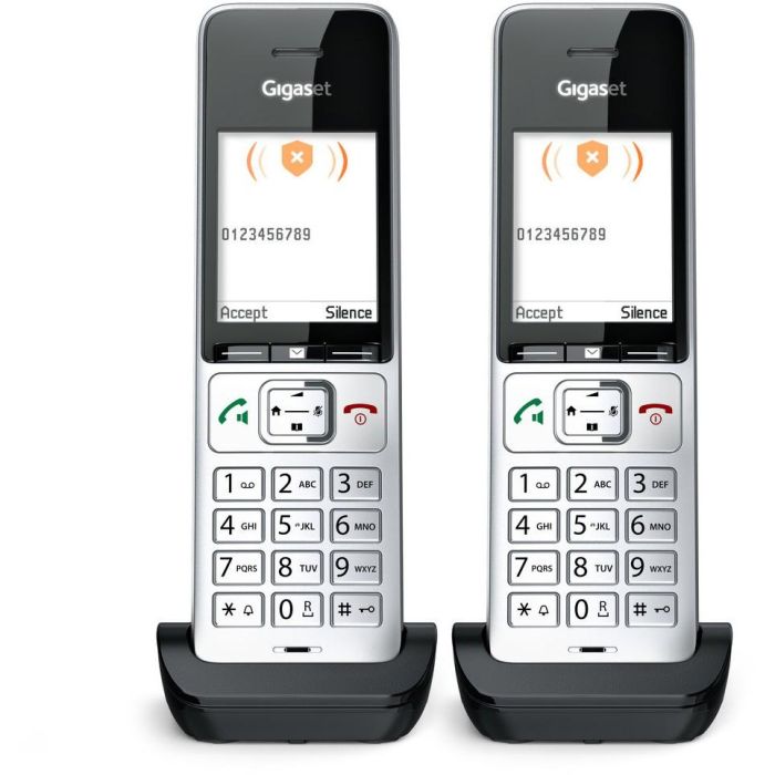 Gigaset COMFORT 500HX duo Teléfono DECT/analógico Inalámbrico Conexión por Cable Altavoz Negro Plata 2 Terminales 12 Gigaset COMFORT 500HX duo Teléfono DECT/analógico Inalámbrico Conexión por Cable Altavoz Negro Plata 2 Terminales 12