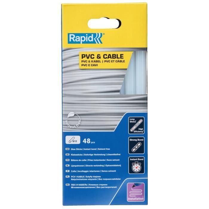Rapid RAP4051661034268 Barras de pegamento Rápido, 12 mm, 48 barras, para PVC y Resina, uso Interior 1 Rapid RAP4051661034268 Barras de pegamento Rápido, 12 mm, 48 barras, para PVC y Resina, uso Interior 1