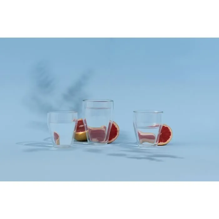 Bodum 0699965256753 Juego de 6 Vasos Térmicos Titlis Doble Pared Transparente 0,35 l 1