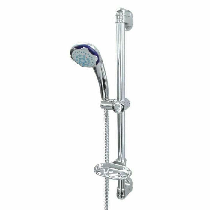 ROUSSEAU Barra de Ducha + Ducha de Mano Heko sin Grifo, 5 Chorros, Antical, Ahorro de Agua, Flexible 1.5m, Acero Inoxidable 60cm, Cromo ROUSSEAU Barra de Ducha + Ducha de Mano Heko sin Grifo, 5 Chorros, Antical, Ahorro de Agua, Flexible 1.5m, Acero Inoxidable 60cm, Cromo
