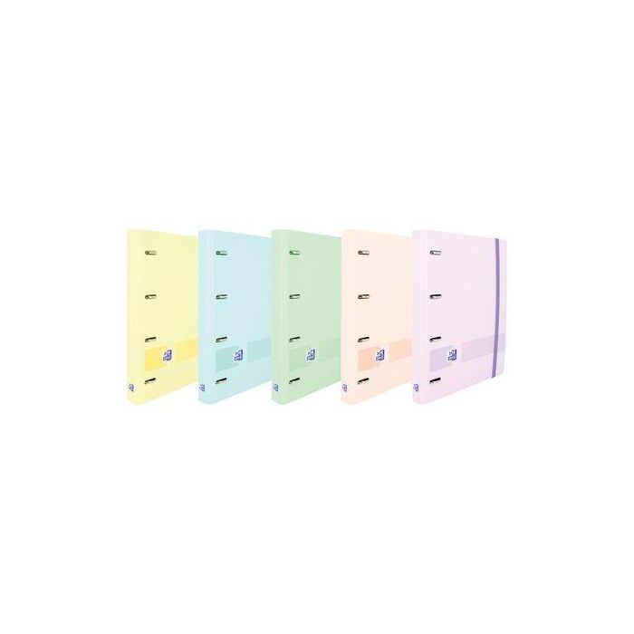 Oxford C-Recambio 1 Línea C-Surtidos Pastel Carpeta 4 Anillas 35mm Polyfoam A4+ Europeanbinder con Recambio Papel Optik Pastel (Set de 10) (Set de 10)