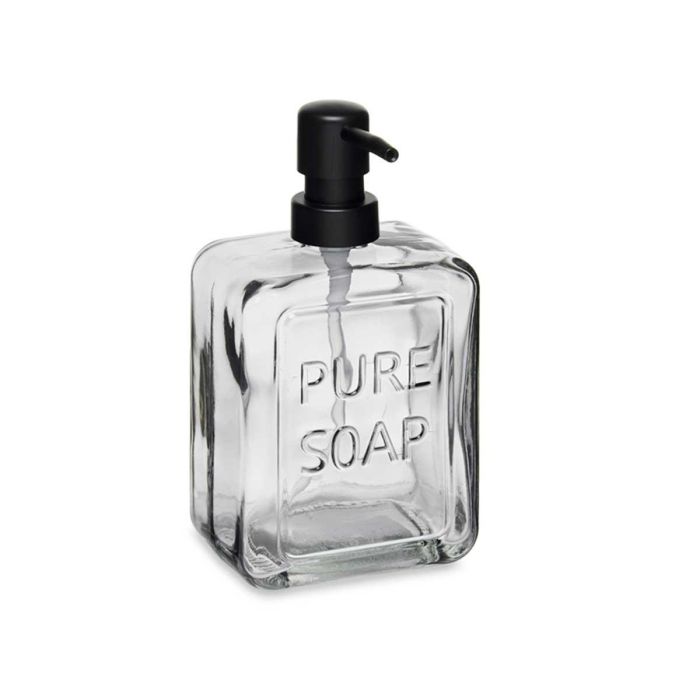 Dispensador de Jabón Negro 570 ml Berilo - Cristal y Plástico, 10x18x6 cm (6 Unidades) 1 Dispensador de Jabón Negro 570 ml Berilo - Cristal y Plástico, 10x18x6 cm (6 Unidades) 1