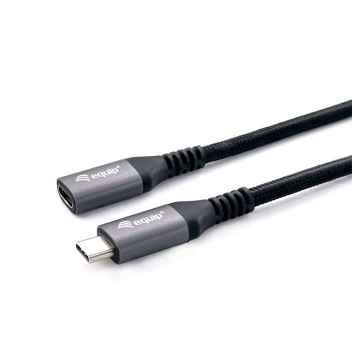 Equip Cable Prolongador USB-C 3.2 Gen2 Macho Hembra 10Gbps 4K/60HzColor Negro 0.5m Malla algodon trenzado Carcasa Conector Aluminio 0 Equip Cable Prolongador USB-C 3.2 Gen2 Macho Hembra 10Gbps 4K/60HzColor Negro 0.5m Malla algodon trenzado Carcasa Conector Aluminio 0