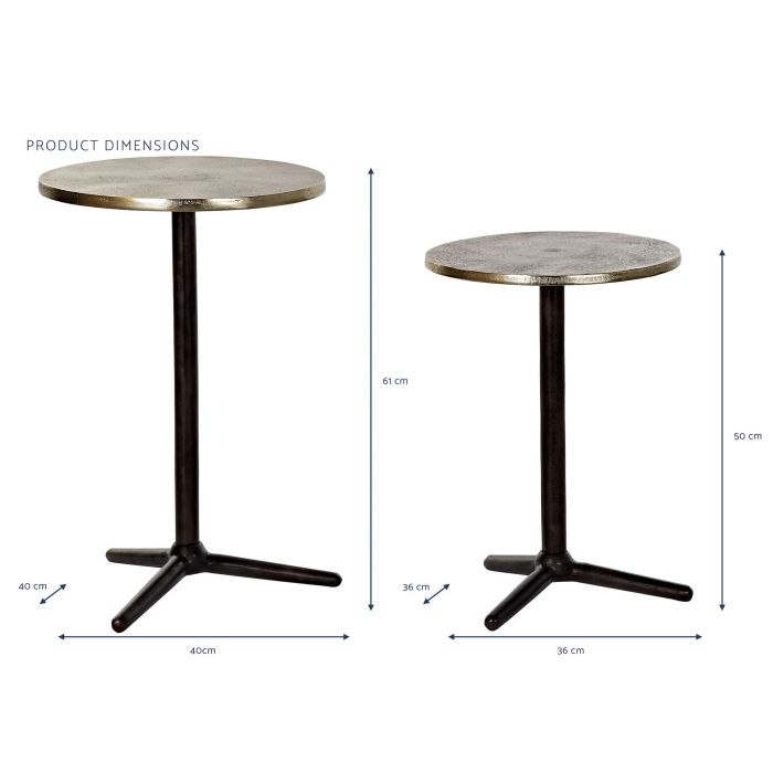 Mesita Auxiliar Loft DKD Home Decor Negro Dorado 40 x 61 x 40 cm Set de 2 4 Mesita Auxiliar Loft DKD Home Decor Negro Dorado 40 x 61 x 40 cm Set de 2 4