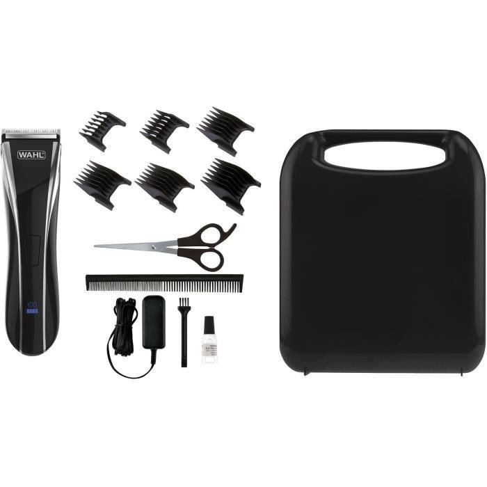 Cortapelos - WAHL - 1911.0467 Lithium Pro LCD Clipper - 6 W - 100 min - 6 peines - Negro 1