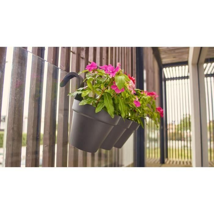 ARTEVASI Maceta para balcón Capri Individ - 30.5 x 54 x H 28 cm - 11 L - Gris antracita 1 ARTEVASI Maceta para balcón Capri Individ - 30.5 x 54 x H 28 cm - 11 L - Gris antracita 1