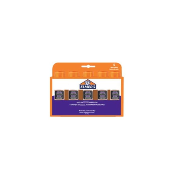 Elmer's Klebestift Disappearing Purple 40G - 5er Blister - Pegamento de barra escolar lavable y no tóxico