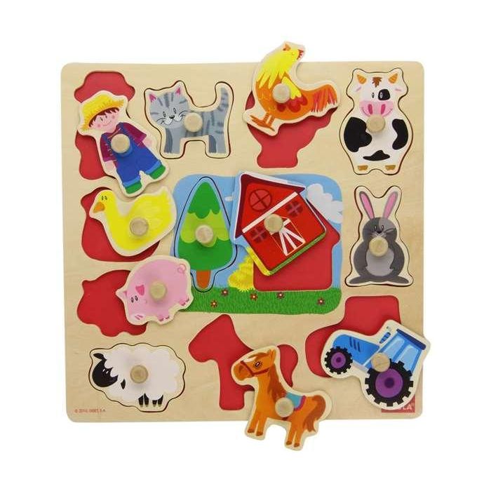 Puzzle encajable siluetas granja de madera goula 12 piezas 31x30x1.5 cm 1 Puzzle encajable siluetas granja de madera goula 12 piezas 31x30x1.5 cm 1