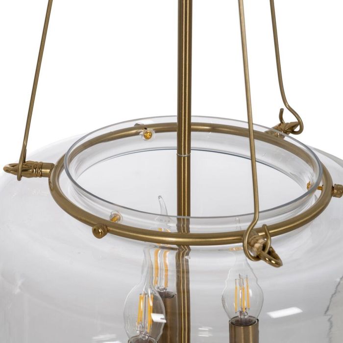 Lámpara de Techo Dorado Cristal Hierro 220-240 V 35 x 35 x 72 cm 2 Lámpara de Techo Dorado Cristal Hierro 220-240 V 35 x 35 x 72 cm 2