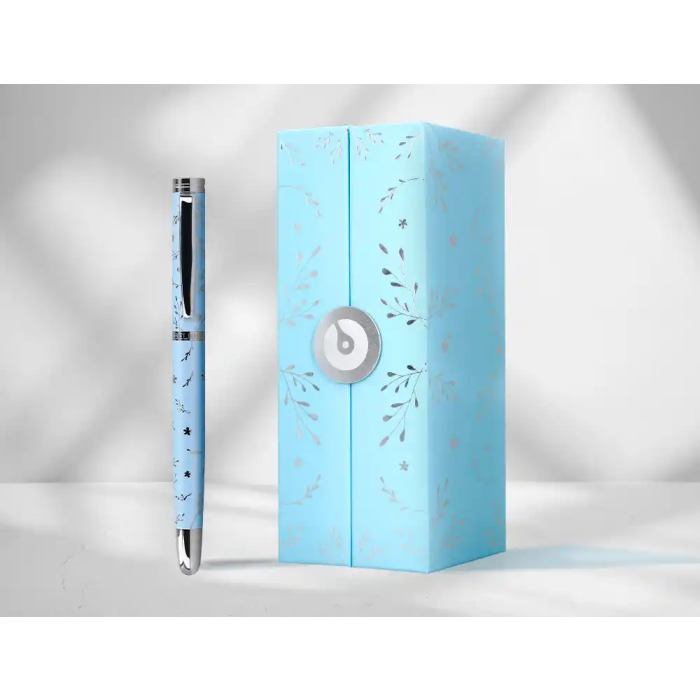 Belius Bella Roller Aluminio Azul Celeste con Relieve y Tinta Negra Caja de Diseño 1