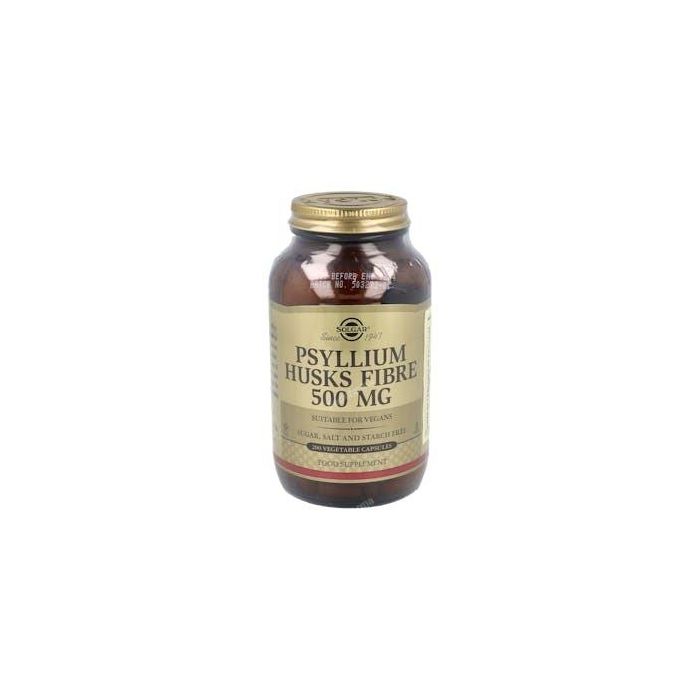 SOLGAR Psyllium Fibra Cáscara 200 Cápsulas, Contribuye al Mantenimiento Digestivo, Apto para Veganos