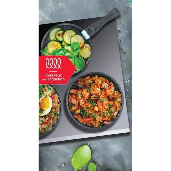 Arthur Martin AM2196 Juego de 3 sartenes 20-24-26 cm Acero Inoxidable Mango Extraíble Todos los Fuegos Inducción 4