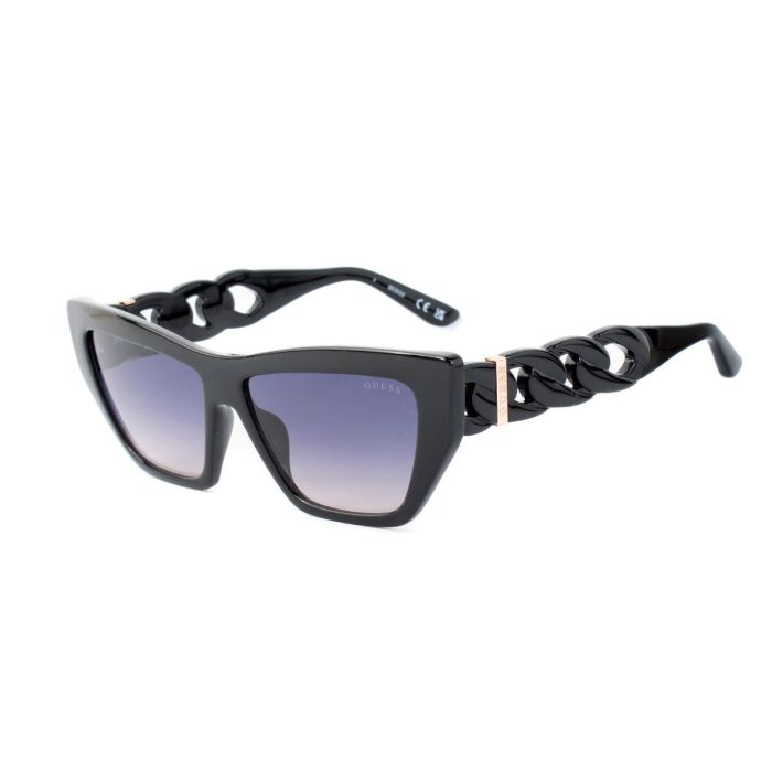 Guess GU00111 01B Gafas de Sol Mujer Cat-Eye Montura Inyectada Negra Brillante Cristales Gris Humo Degradado 56 mm 2