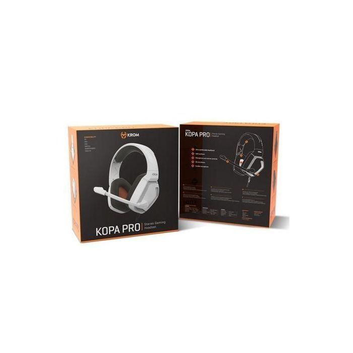 Krom Auriculares Gaming Kopa Pro NXKROMKOPAPROWH con Micrófono Jack 3.5mm Estéreo Blancos Compatibles PC PS4 PS5 Switch Smartphones Tablets 4
